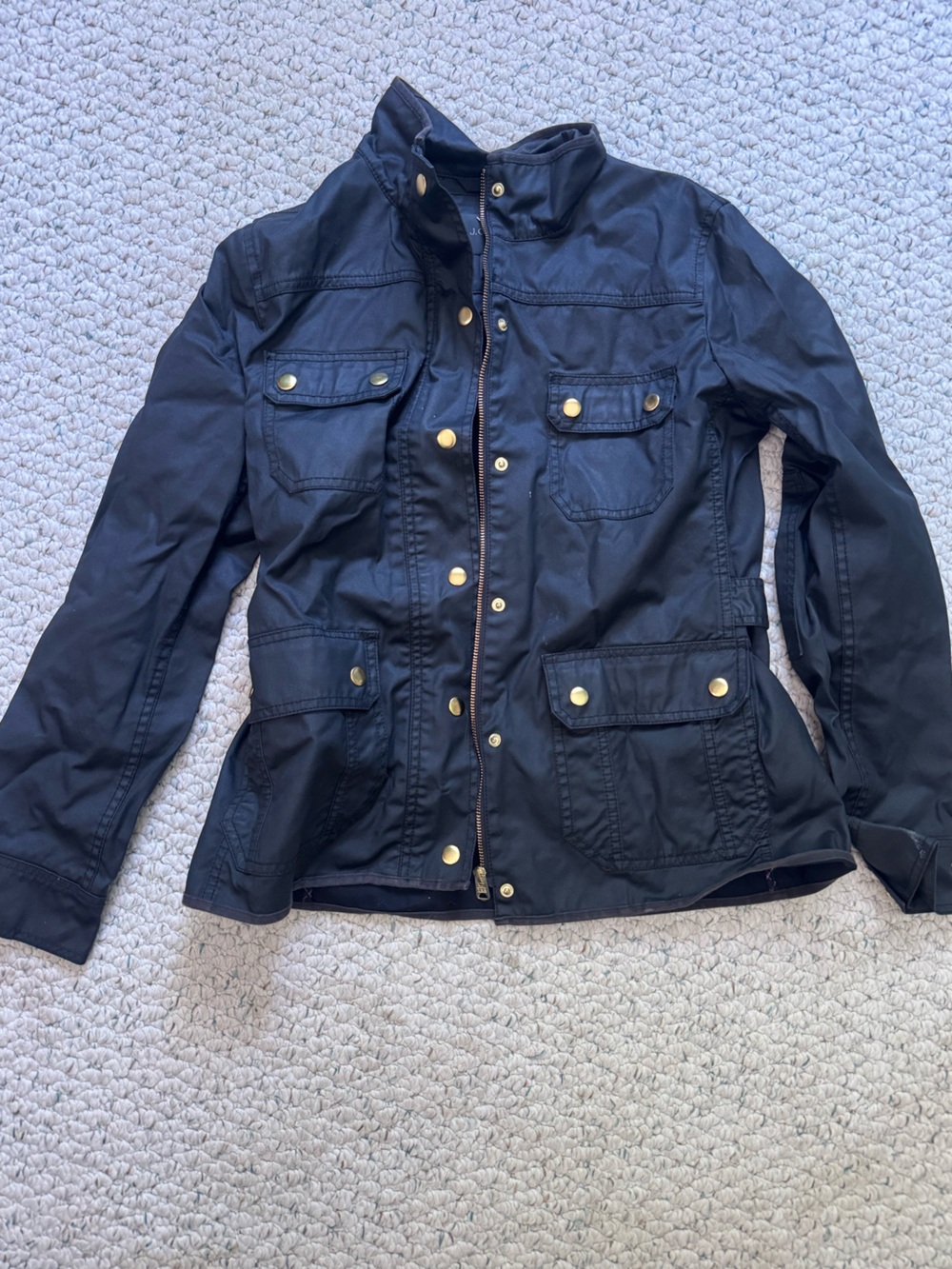 J. Crew Black Utility Jacket with Gold Buttons - Picture 2 of 5